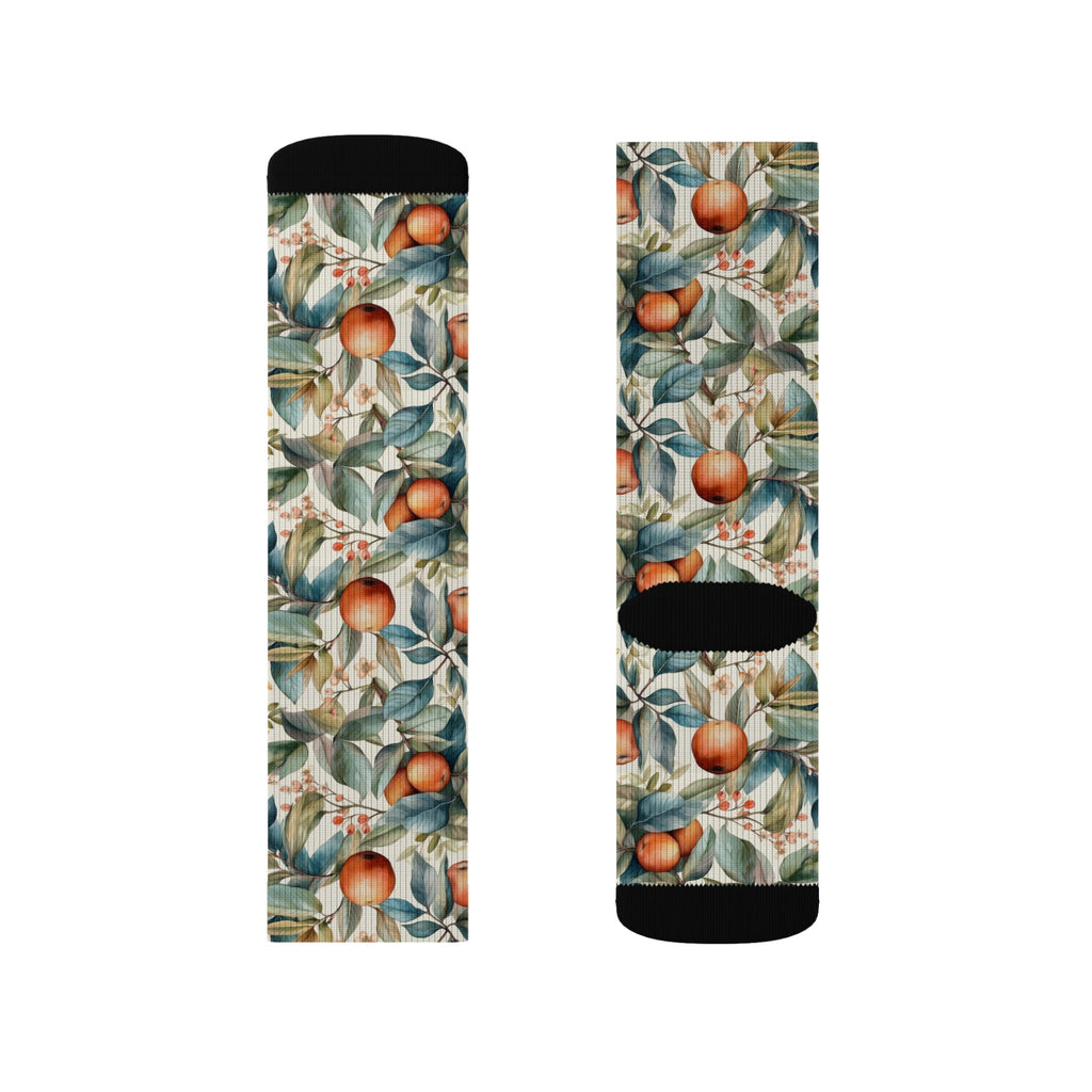 Botanical Peach Pattern Socks