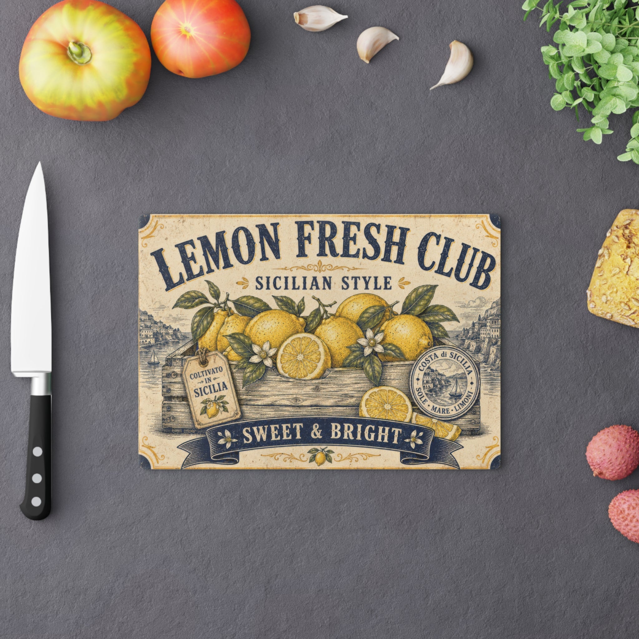 Lemon Fresh Club Sicilian Style Cutting Board