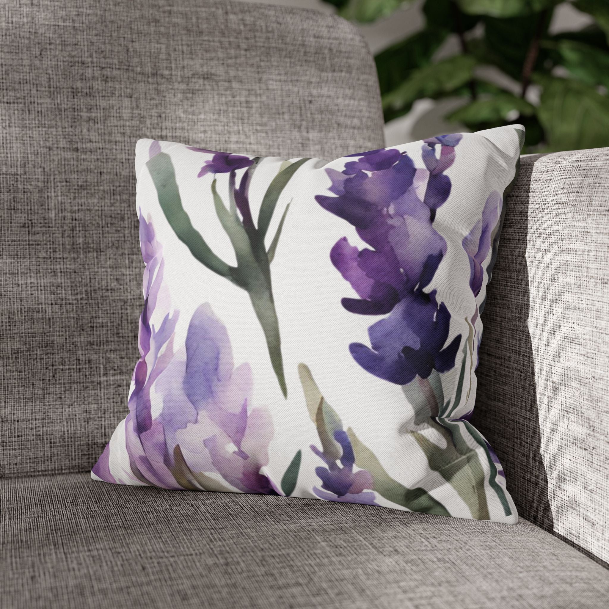 Lavender Watercolor Pillow Cover