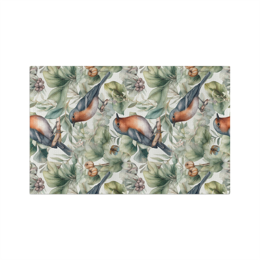 Watercolor Garden Birds Microfiber Kitchen Towel