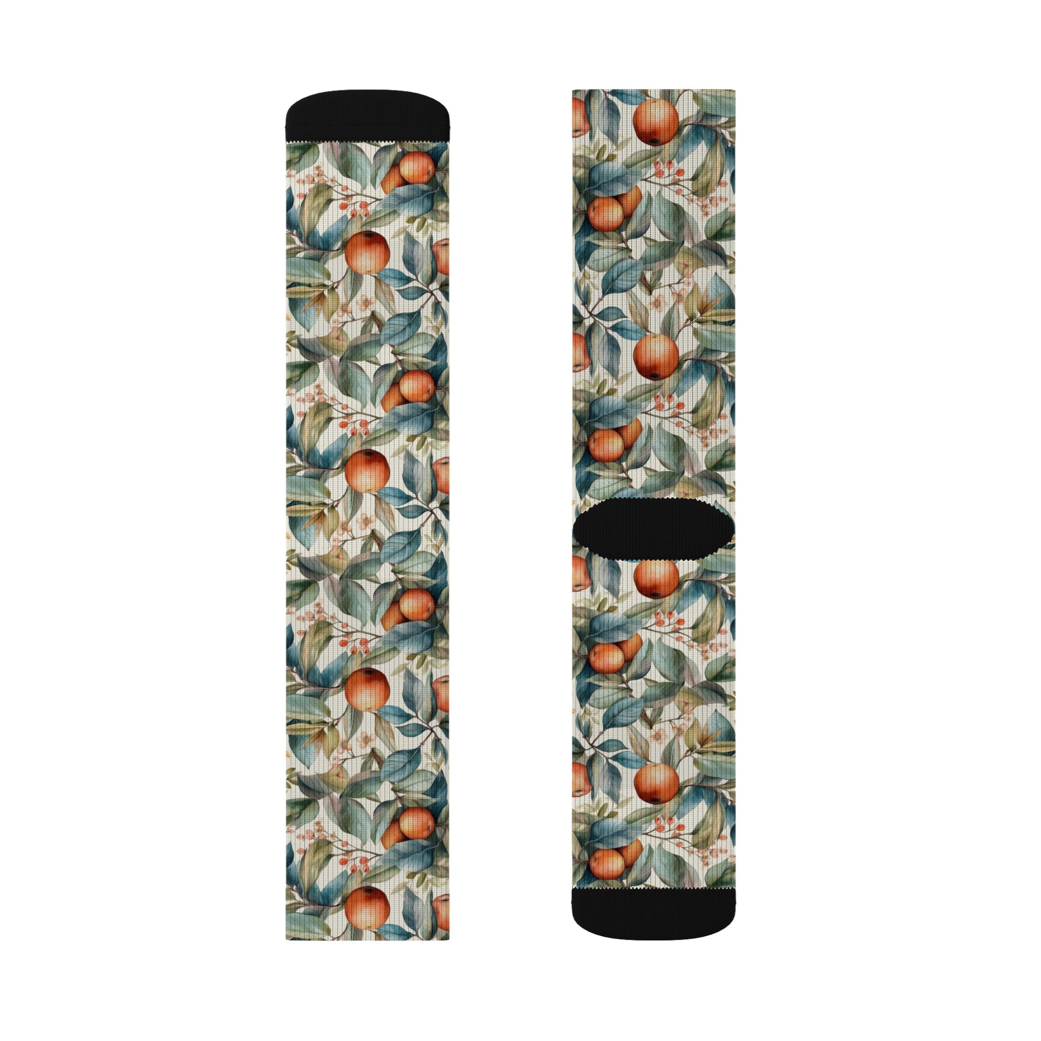 Botanical Peach Pattern Socks