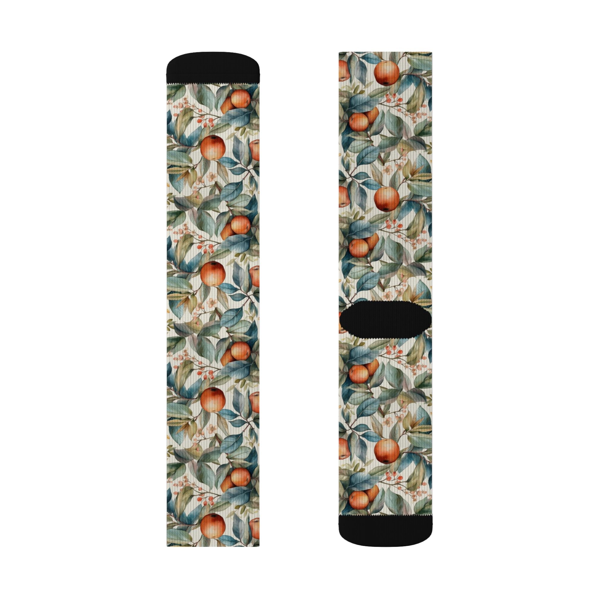 Botanical Peach Pattern Socks