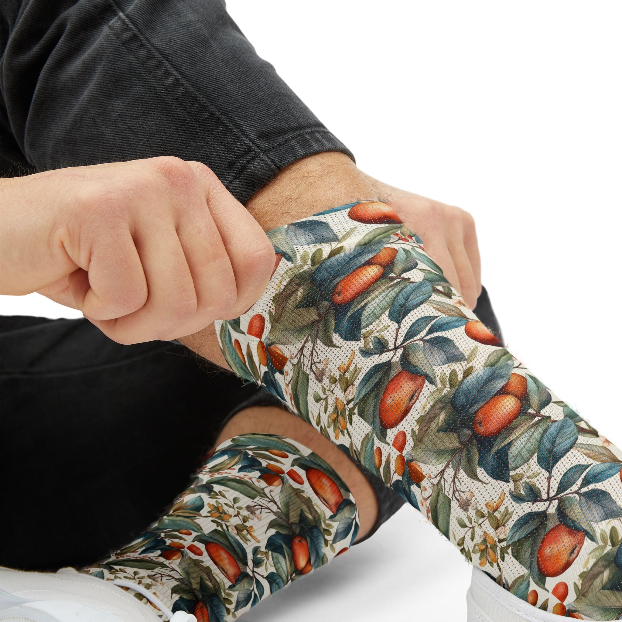 Botanical Peach Pattern Socks