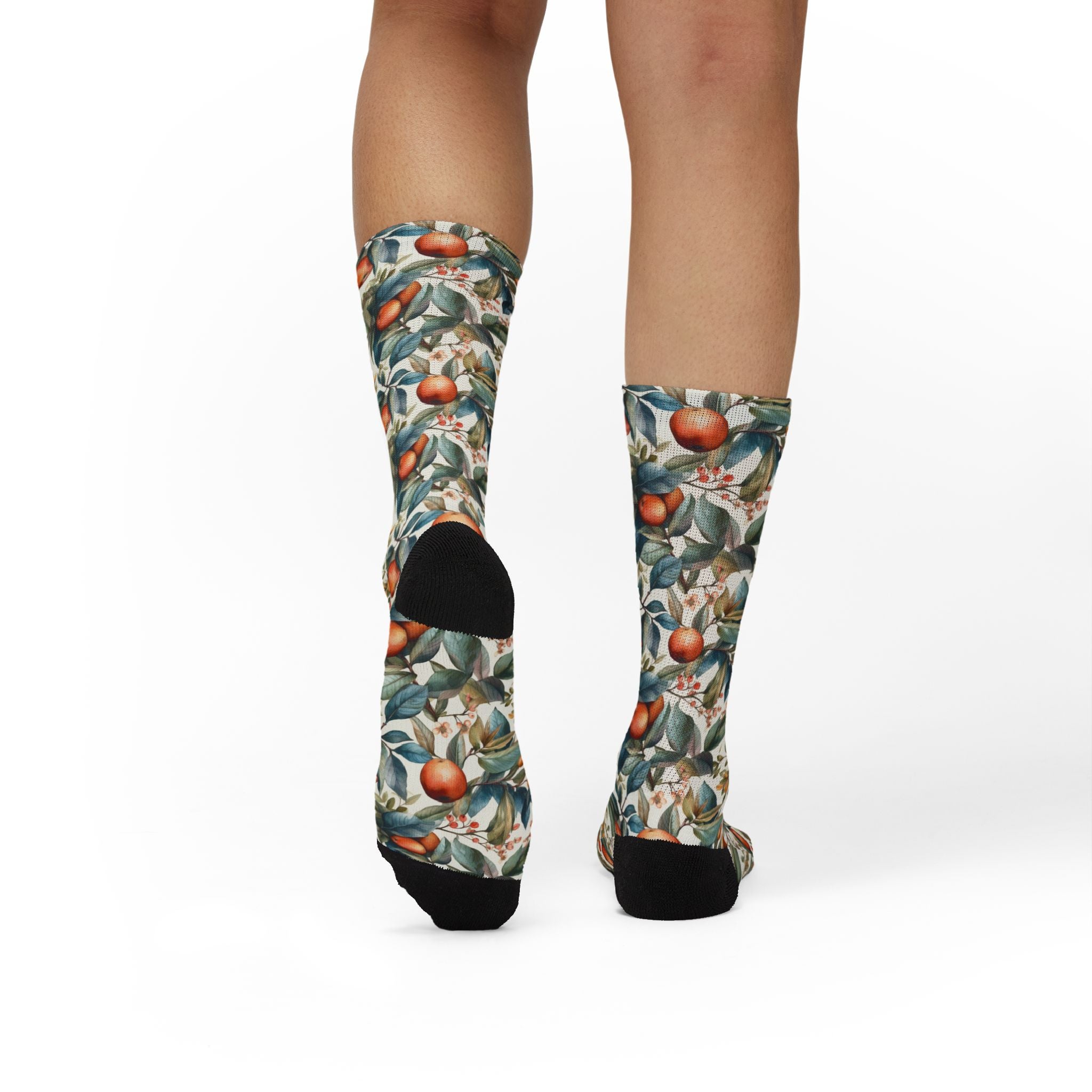 Botanical Peach Pattern Socks