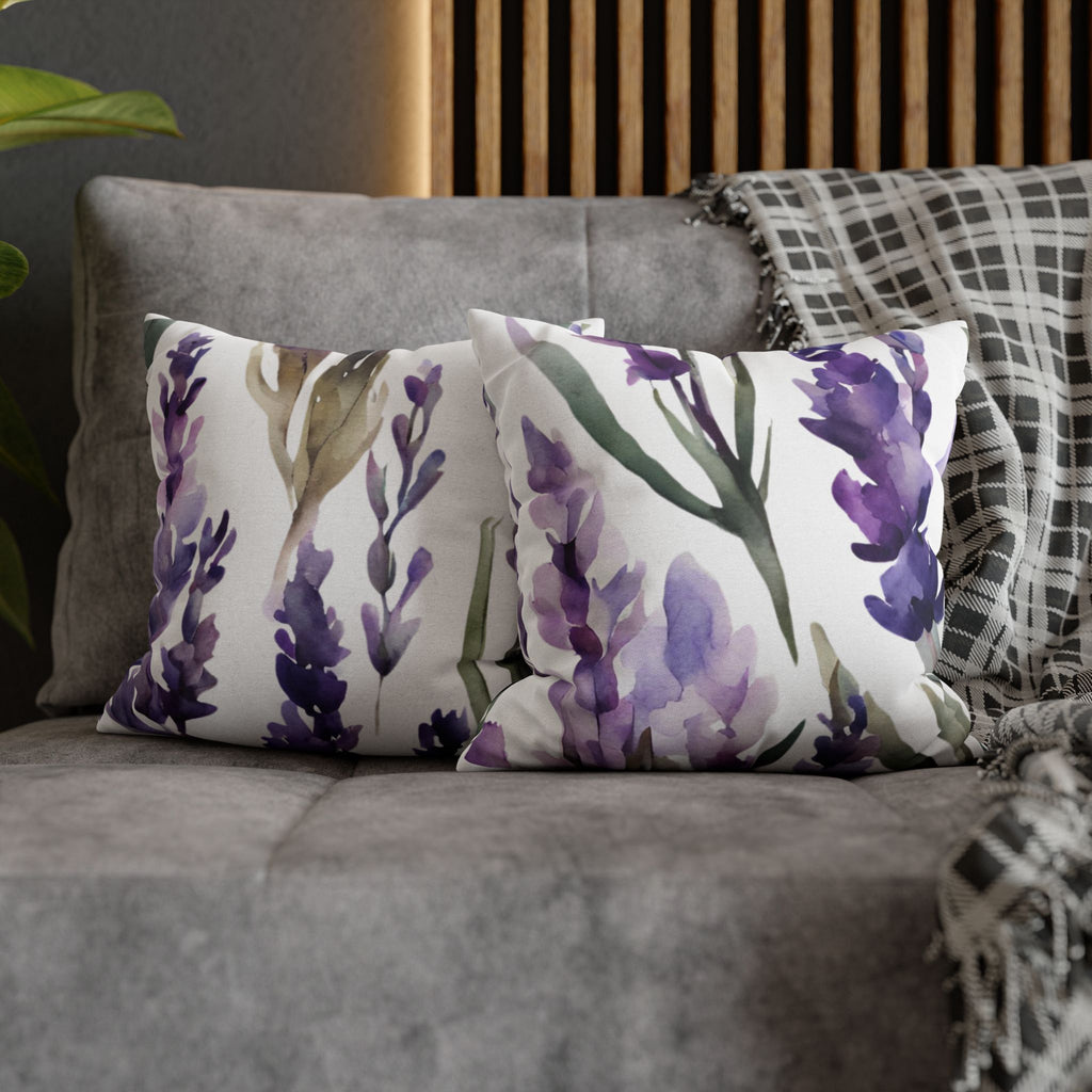 Lavender Watercolor Pillow Cover