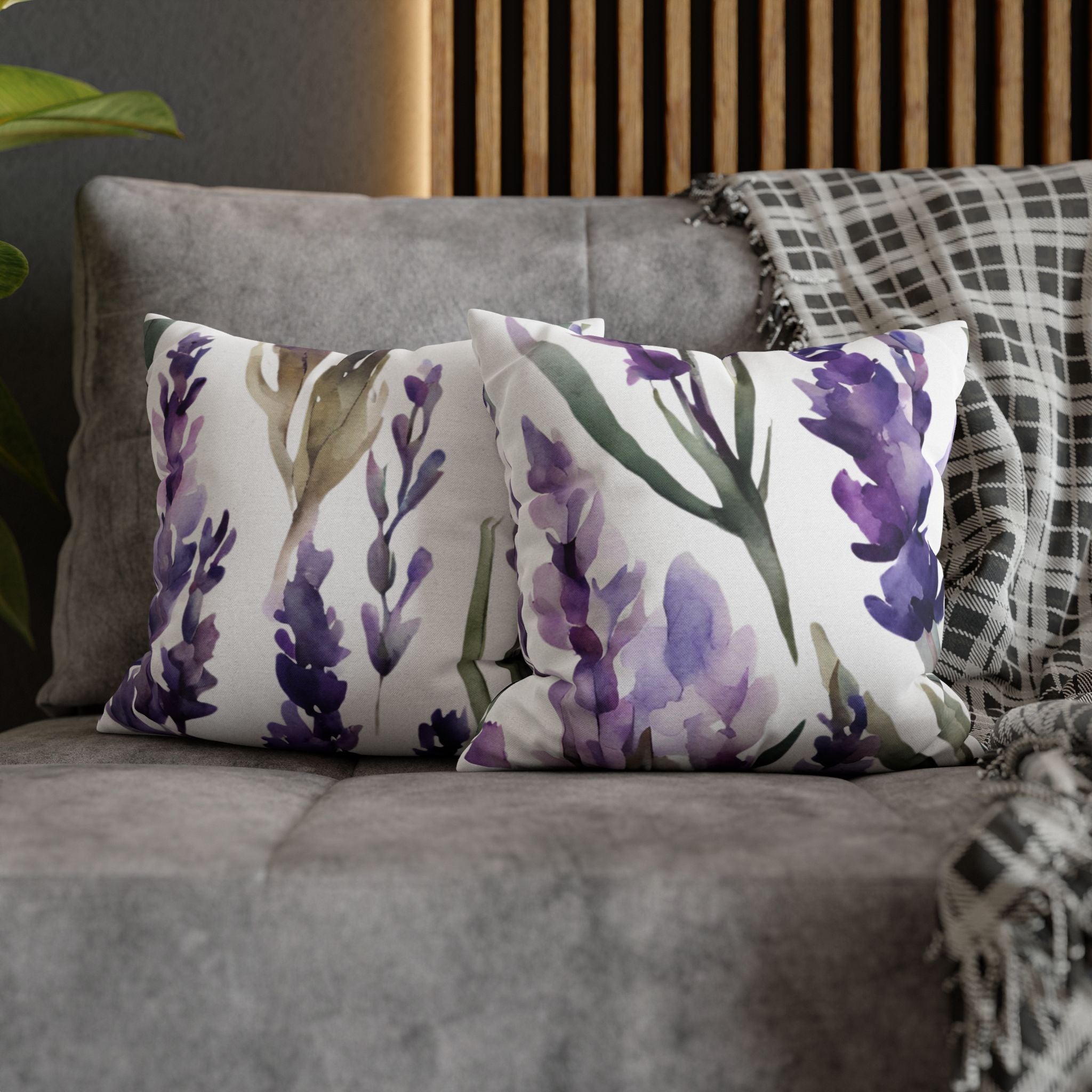Lavender Watercolor Pillow Cover