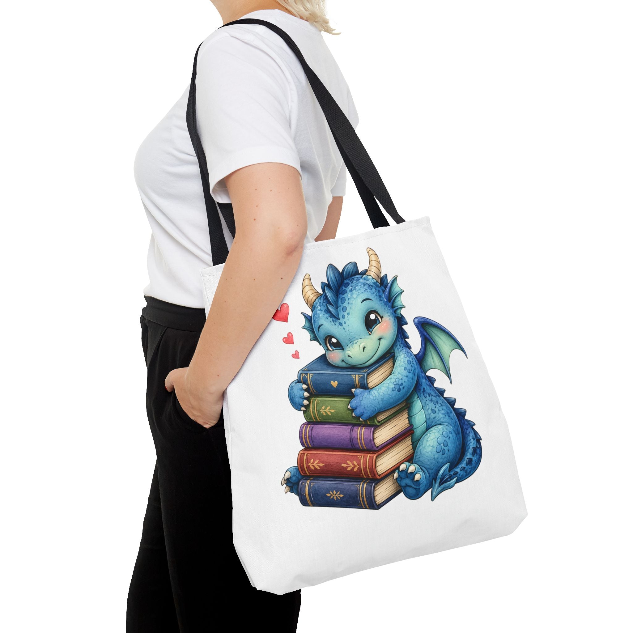 Cute Blue Dragon Booklover Tote Bag