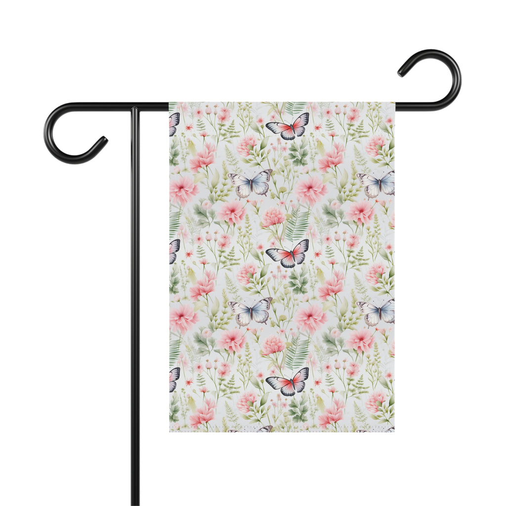 Butterfly Floral Garden Flag