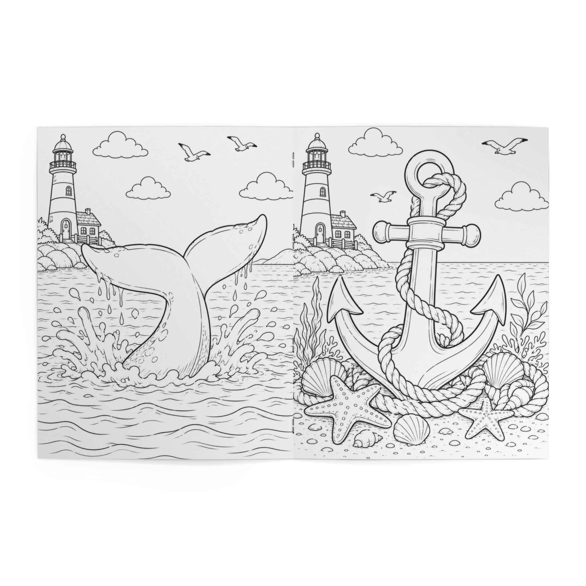 Blue Harbor Adventures Coastal Kids Coloring Book — 24 Pages of Lighthouses, Sea Animals & Boats