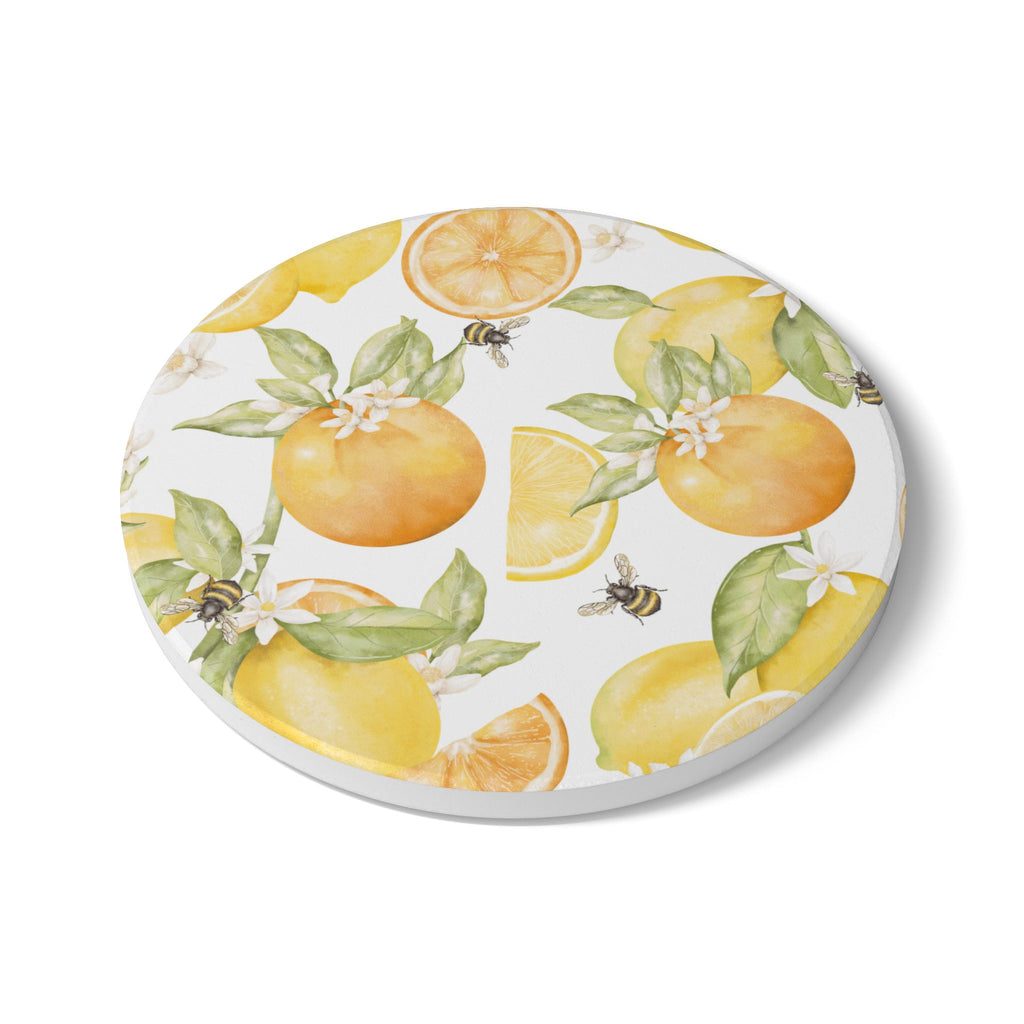 Citrus & Bees Ceramic Coaster