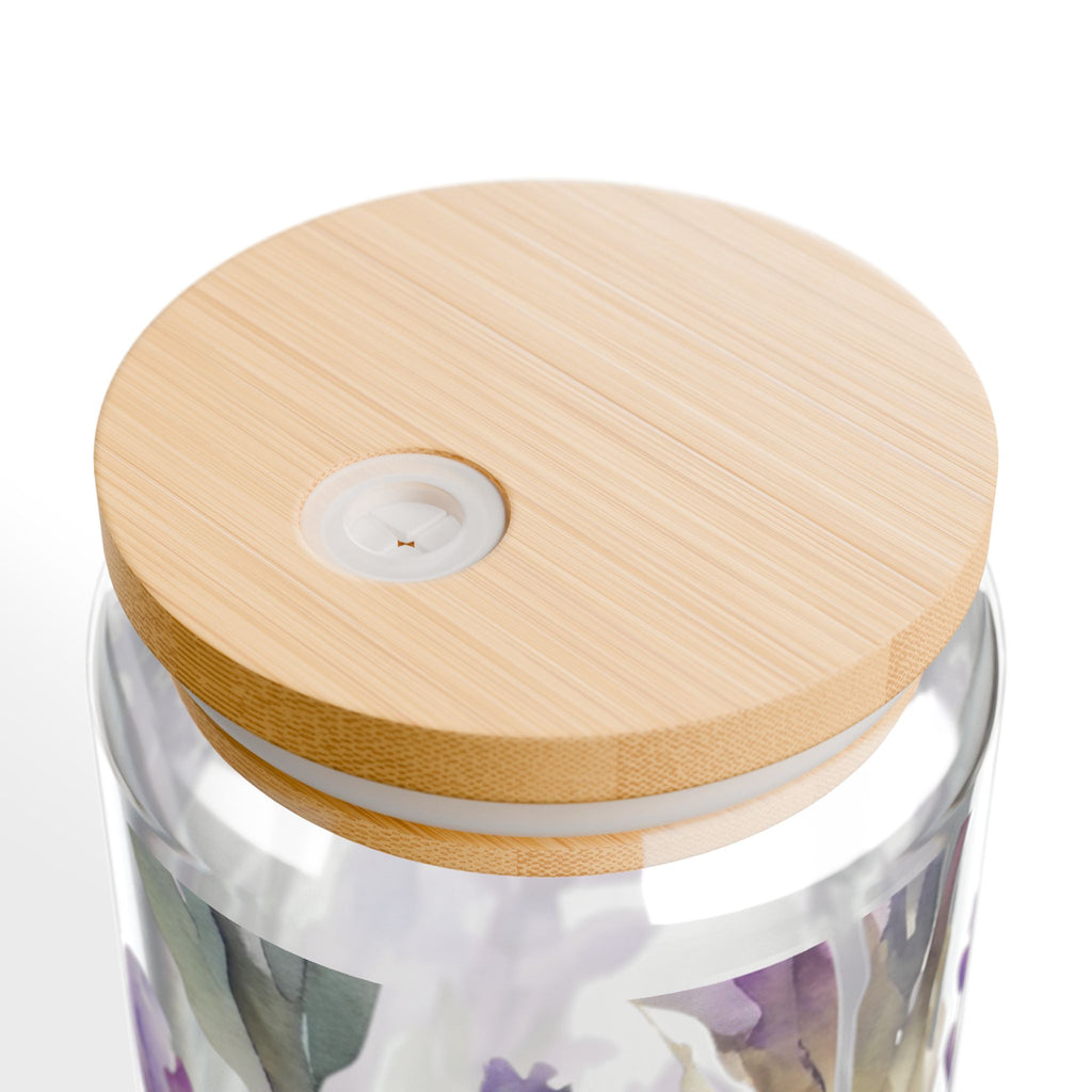 Lavender Watercolor Sipper Glass