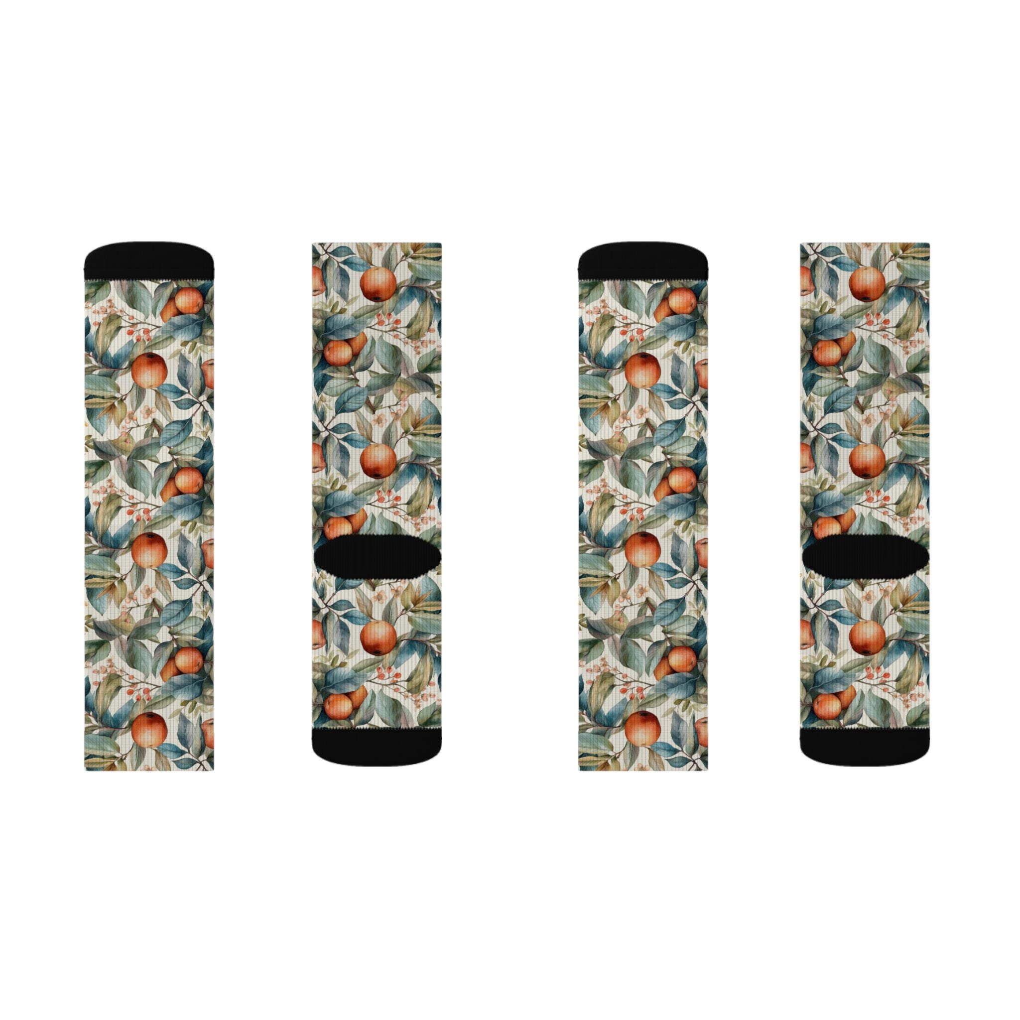 Botanical Peach Pattern Socks