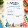 My First Day of School – Free Printable Memory Page for Kids