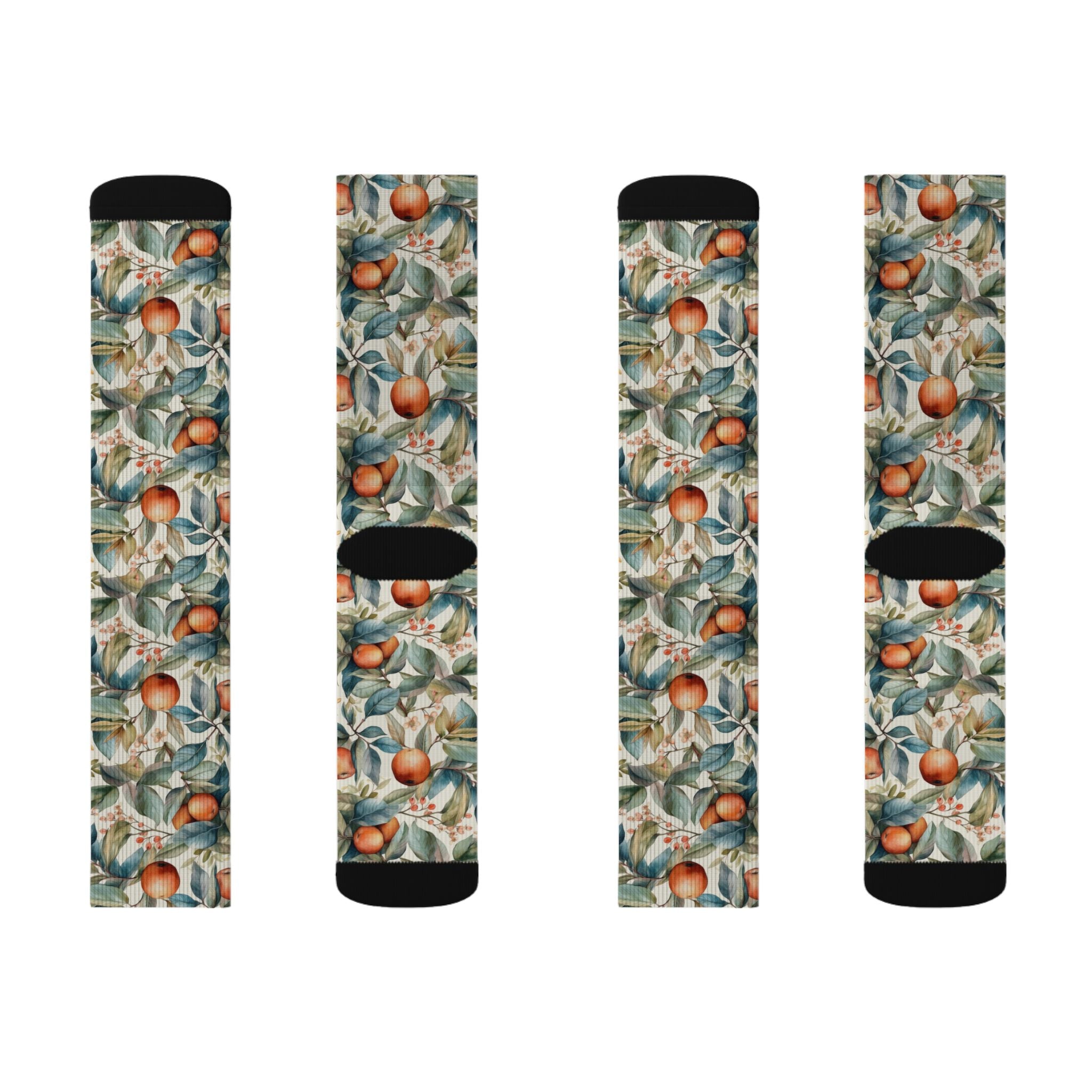 Botanical Peach Pattern Socks