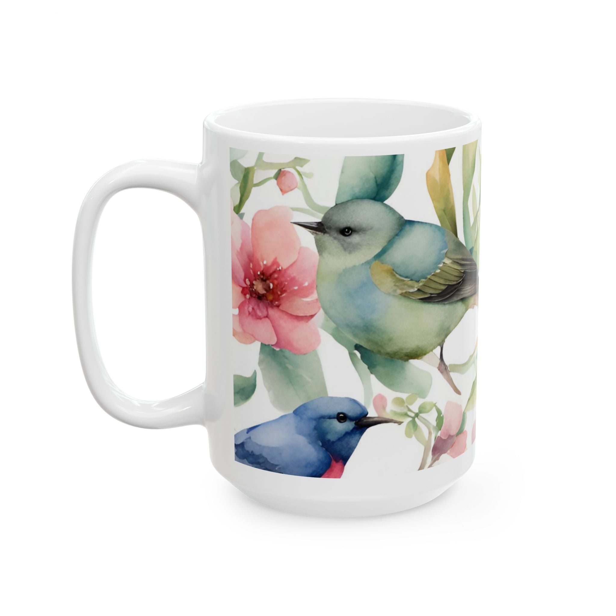 Watercolor Songbirds Coffee Cup